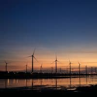 windmill, sustainable, ESG,Clouds dawn dusk electricity