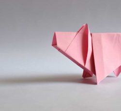 Pink paper origami